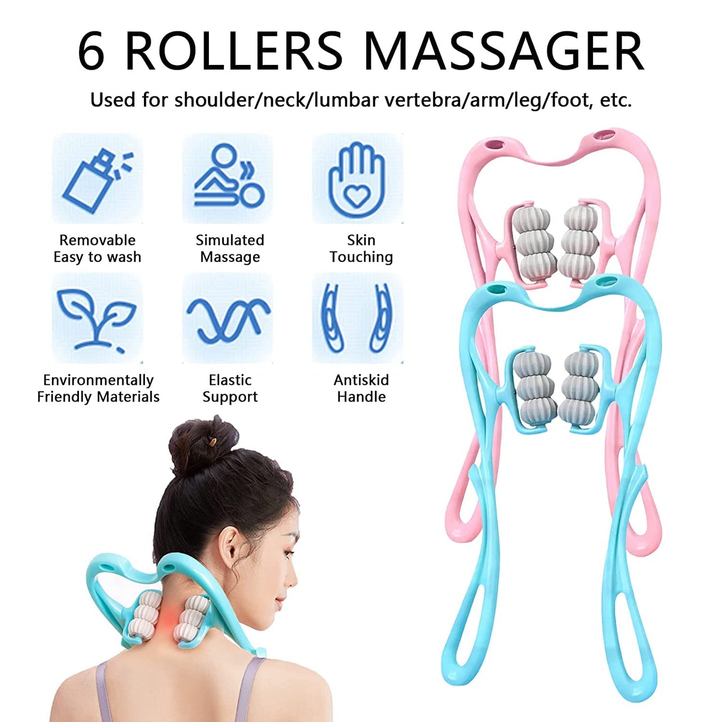 Neck Shoulder Massager 13.5x7.08in Portable Relieving The Back For Men Relieving The Waist Women - Happy Price - Image 5