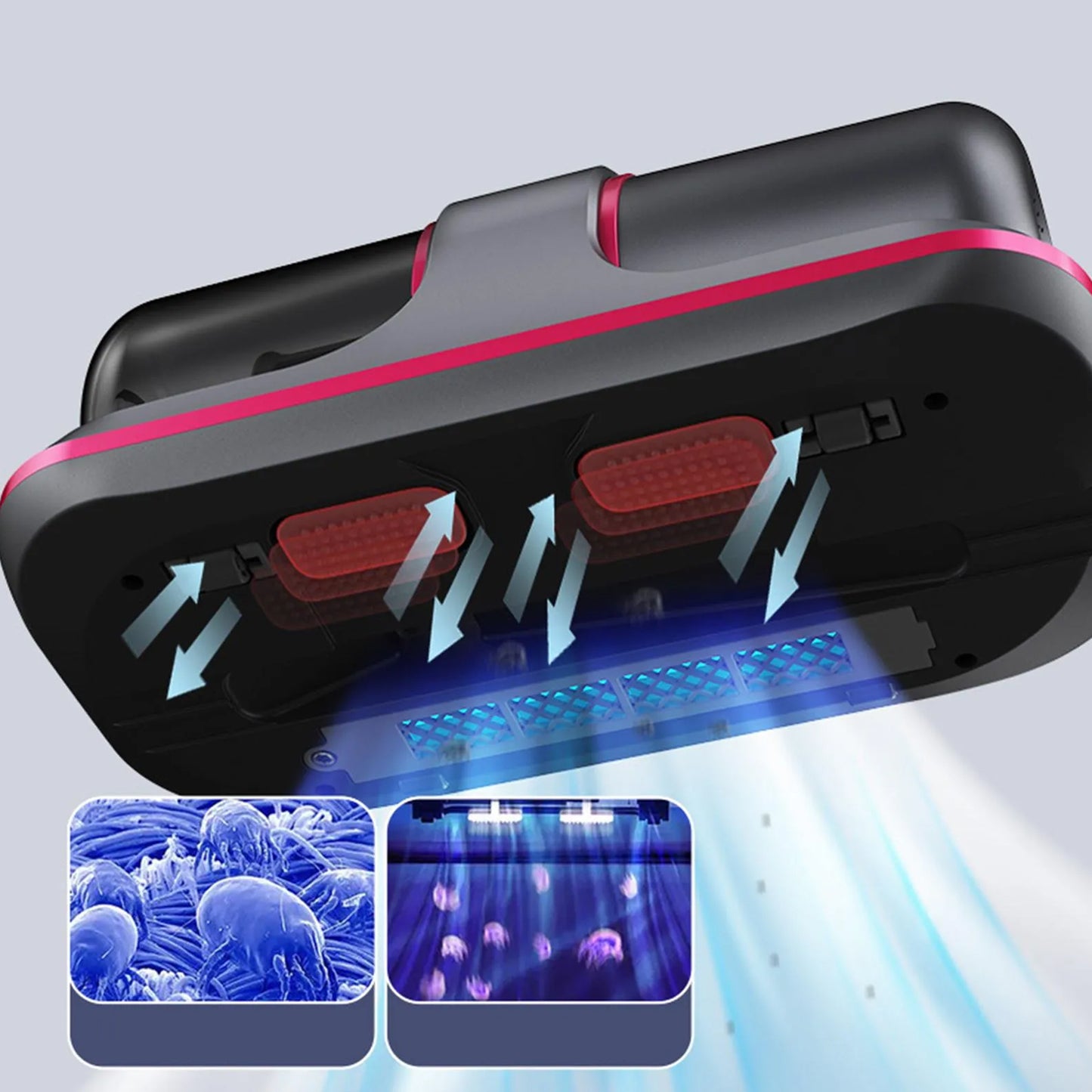Powerful Suction Portable Handheld Vacuum Cleaner - Low Noise Vacuum Cleaner For Bed - Cordless Vacuum Cleaner For Car Seat Crevices Pillows Mattresses Sofas Wireless Anti Dust And Mite Cleaner - Happy Price - Image 5
