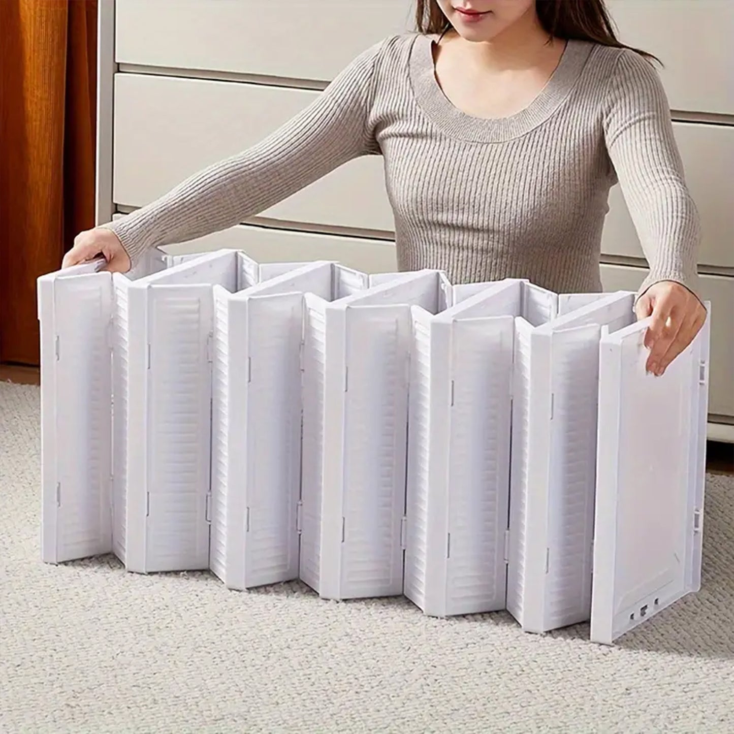 Stackable Multifunctional Storage For Clothes Foldable Drawer Shelf Basket Utility Cart Rack Storage Organizer Cart For Kitchen Pantry Closet Bedroom Bathroom Laundry (5 Layer 1 Pc) - Happy Price - Image 3