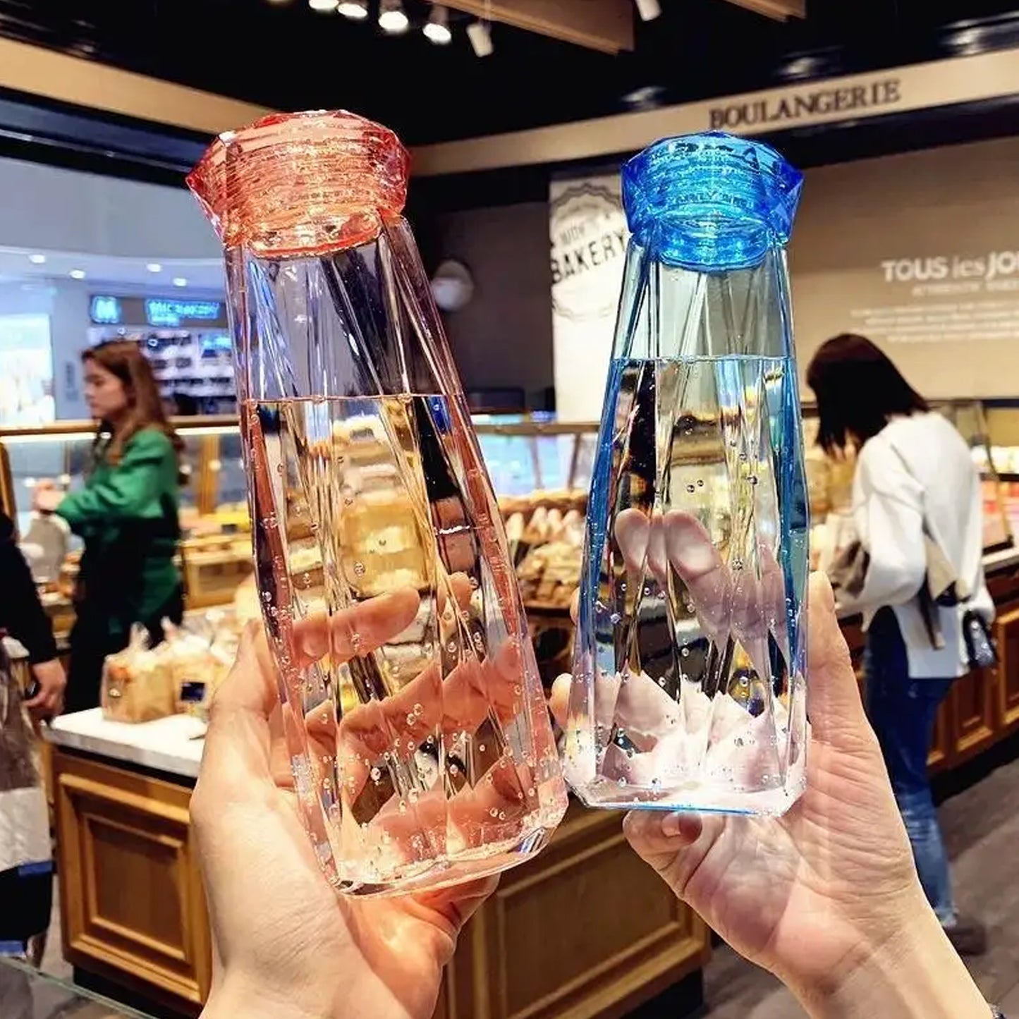 Glass Fridge Water Bottle Plastic Cap With Two Water Glass For Home  Kitchen Use - Happy Price - Image 3