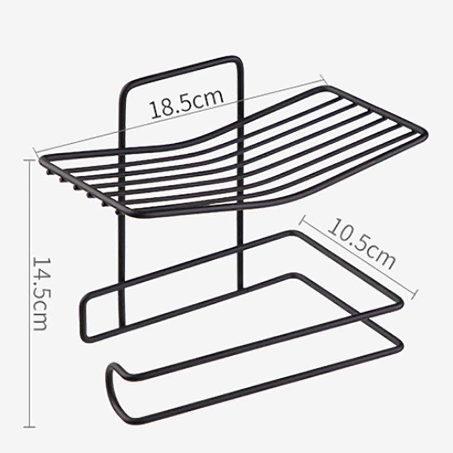 Iron Black Coated Self Adhesive Wall Mounted Tissuetoilet Paper Holder - Happy Price - Image 3