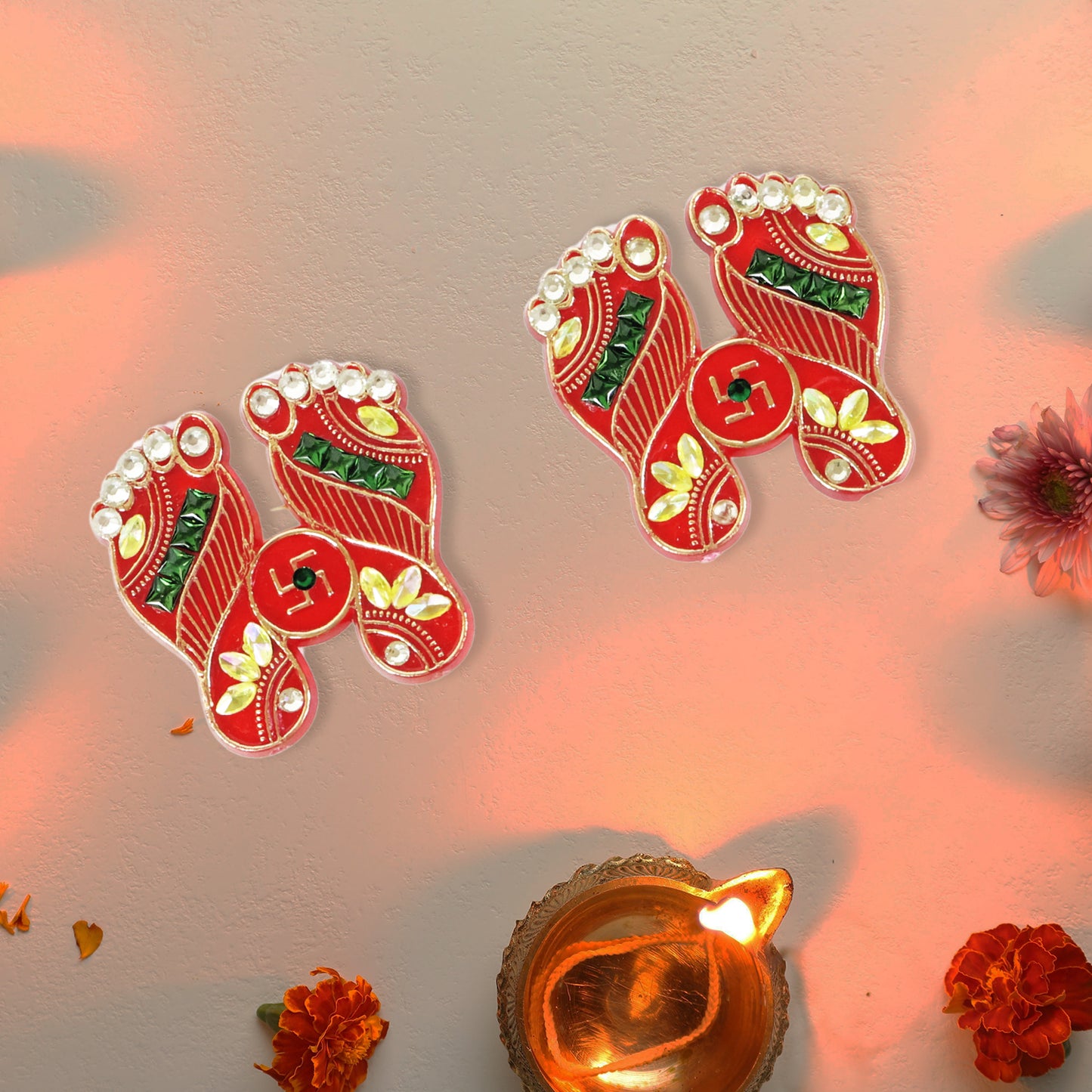 Decorative Shubh Labh Door Hanging Set - 6 Pcs for Home Entrance & Pooja Room - Happy Price - Image 5