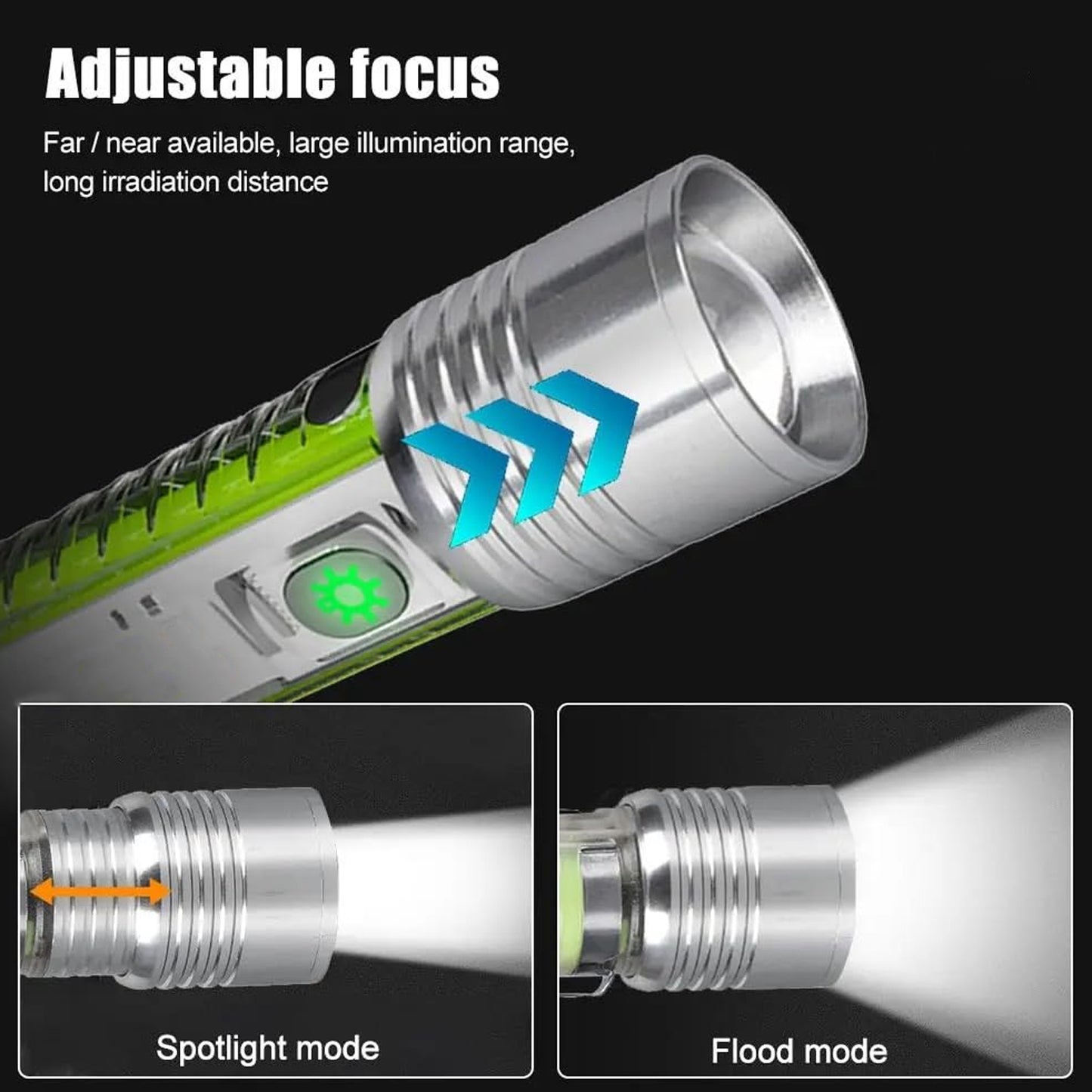 Pattern Flashlight Usb Flashlight Rechargeable Led Torch Light (1 Pc) - Happy Price - Image 3