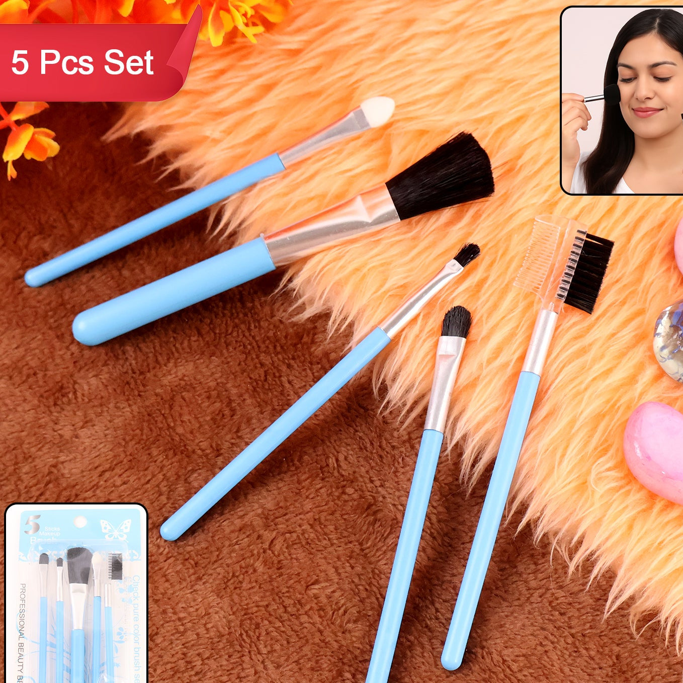Makeup Brushes Kit (Pack Of 5) - Happy Price - Image 1