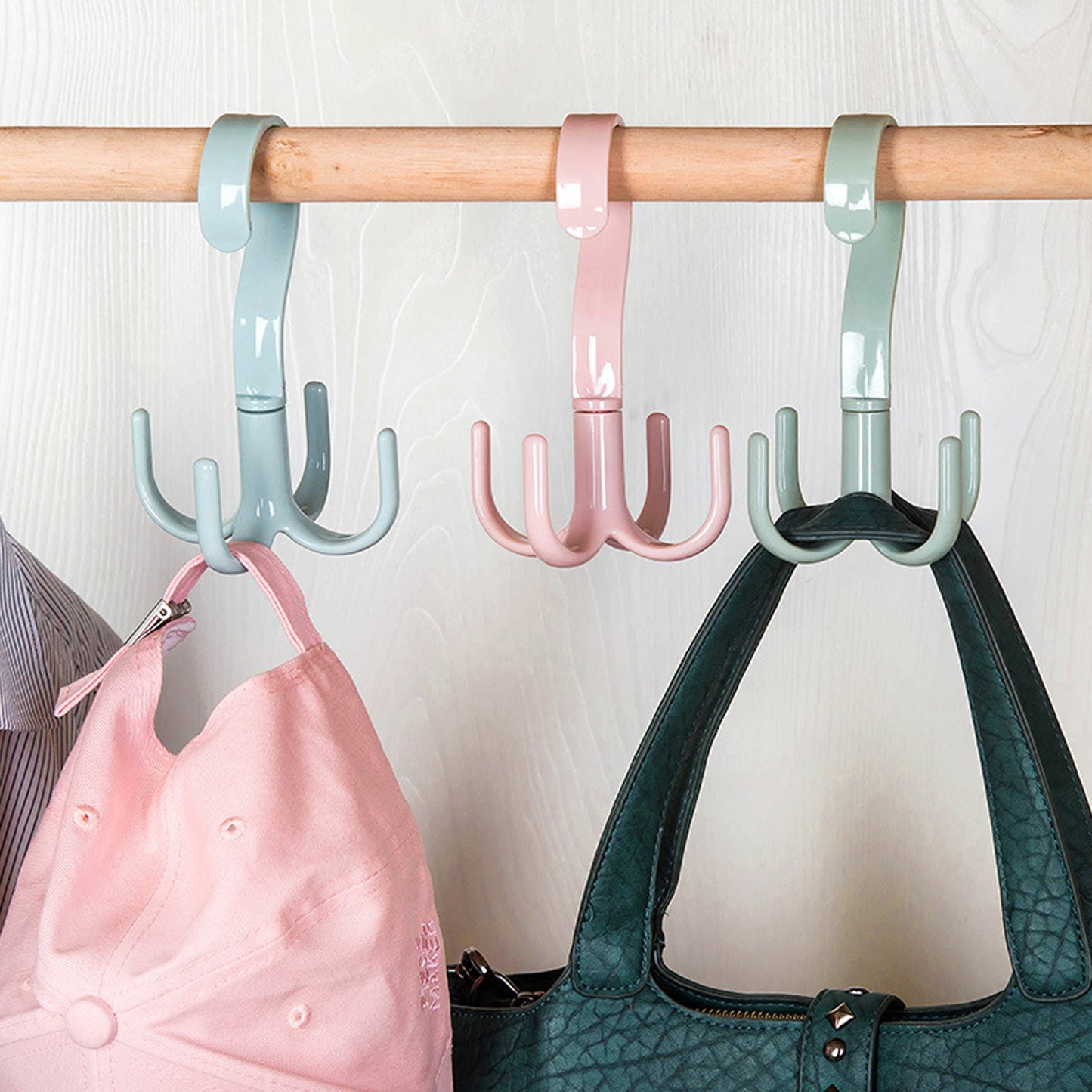 4-claw Multi-function 360 Degree Rotatable Purse Rack Handbag Hanger Hook - Happy Price - Image 5