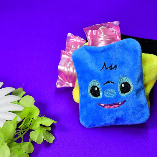 Blue Stitch Small Hot Water Bag With Cover For Pain Relief Neck Shoulder Pain And Hand Feet Warmer Menstrual Cramps. - Happy Price - Image 1