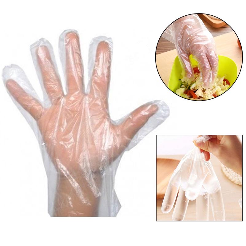 Plastic Transparent Disposable Clear Gloves (White) (100pc) - Happy Price - Image 5