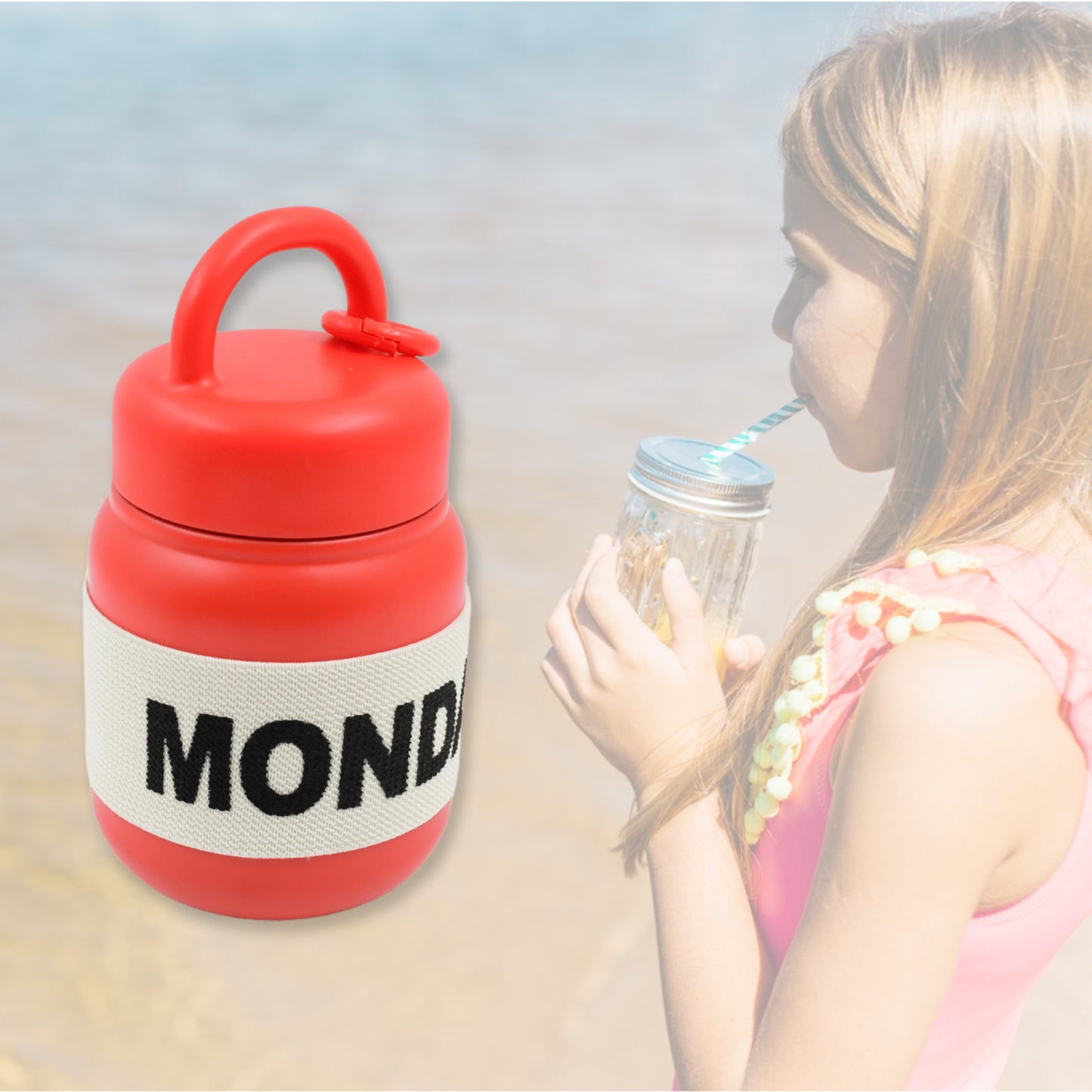 Stainless Steel Mug  Bottle Vacuum Insulated Cup With Handle  Rubber Grip (550 Ml) - Happy Price - Image 3