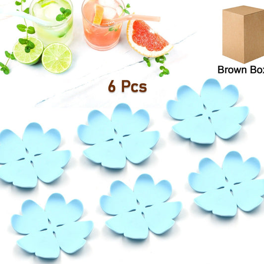 Heat Resistant Coasters For Type Of Glasses Mugs Coffee Coaster With Durable Plastic Material For Glass  Cup Kitchendining Table Beautiful Plastic Coasters Coffee Mugs Glasses (6 Pc Set) - Happy Price - Image 1