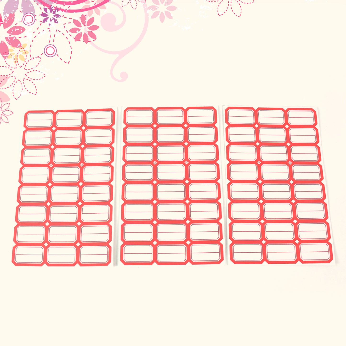 10 Sheets Blank Red Border Writable Sticker Labels - Self-Adhesive Organizer Tags - Happy Price - Image 3