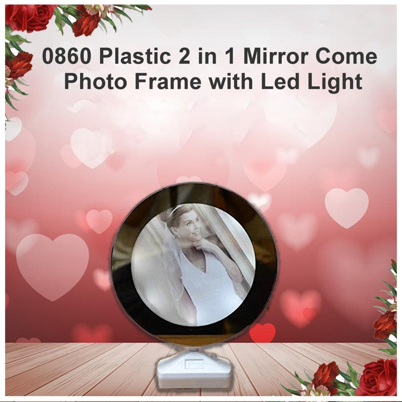 Plastic 2 In 1 Mirror Come Photo Frame With Led Light - Happy Price - Image 3
