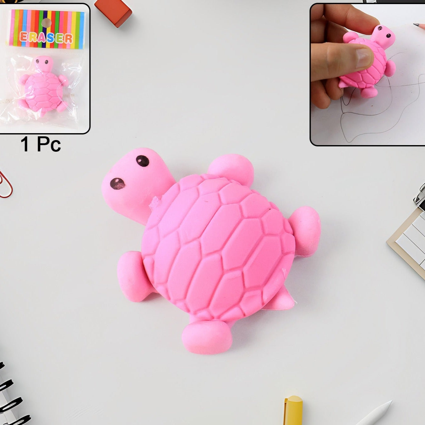 Cute Turtle Shaped Eraser For Kids (1 Pc) - Happy Price - Image 1