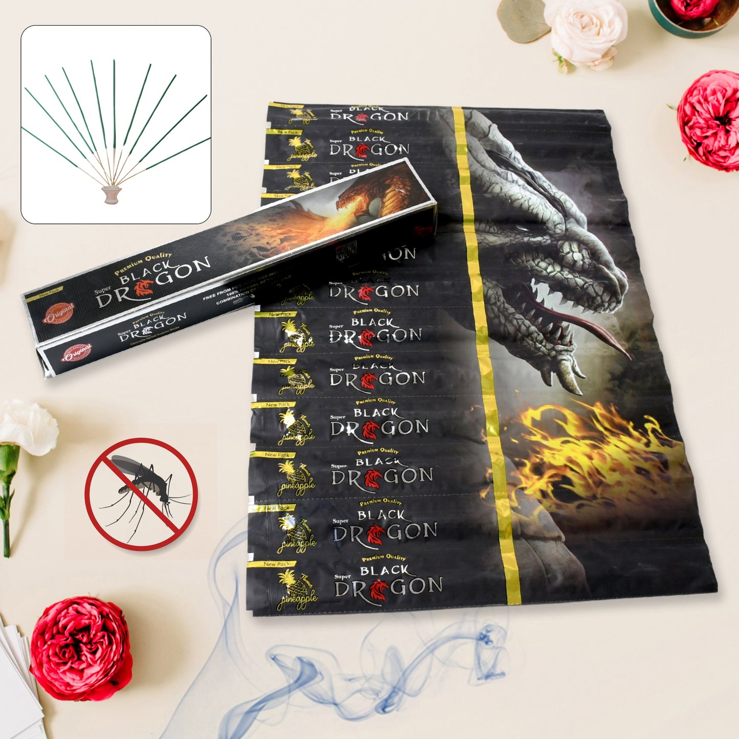 Herbal Mosquito Repellent Agarbatti - 1 Box (12 Packets, 120 Sticks) - Happy Price - Image 2