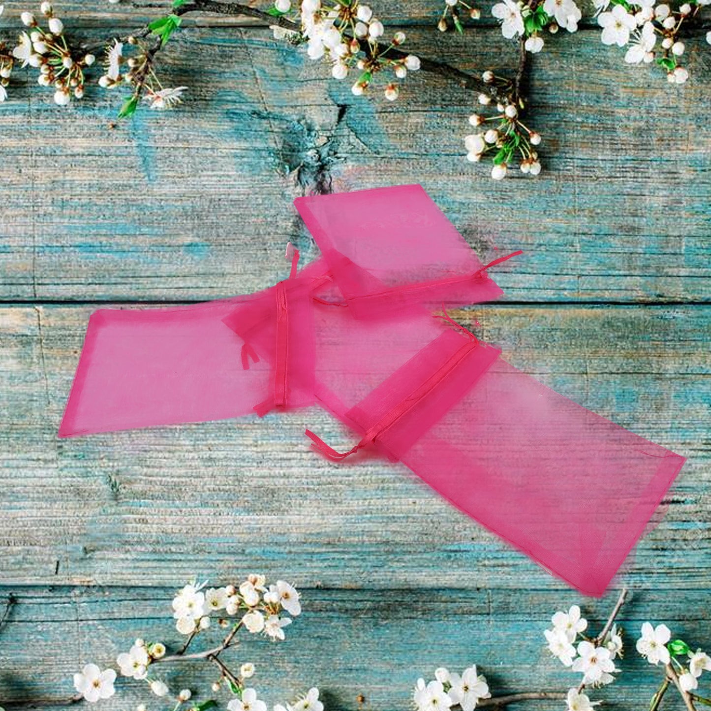 Organza Gift Bags Small Mesh Bags Drawstring Gift Bags Christmas Drawstring Organza Gift Bags Wedding Party Festival Gift Bags (50 Pcs Set) - Happy Price - Image 3