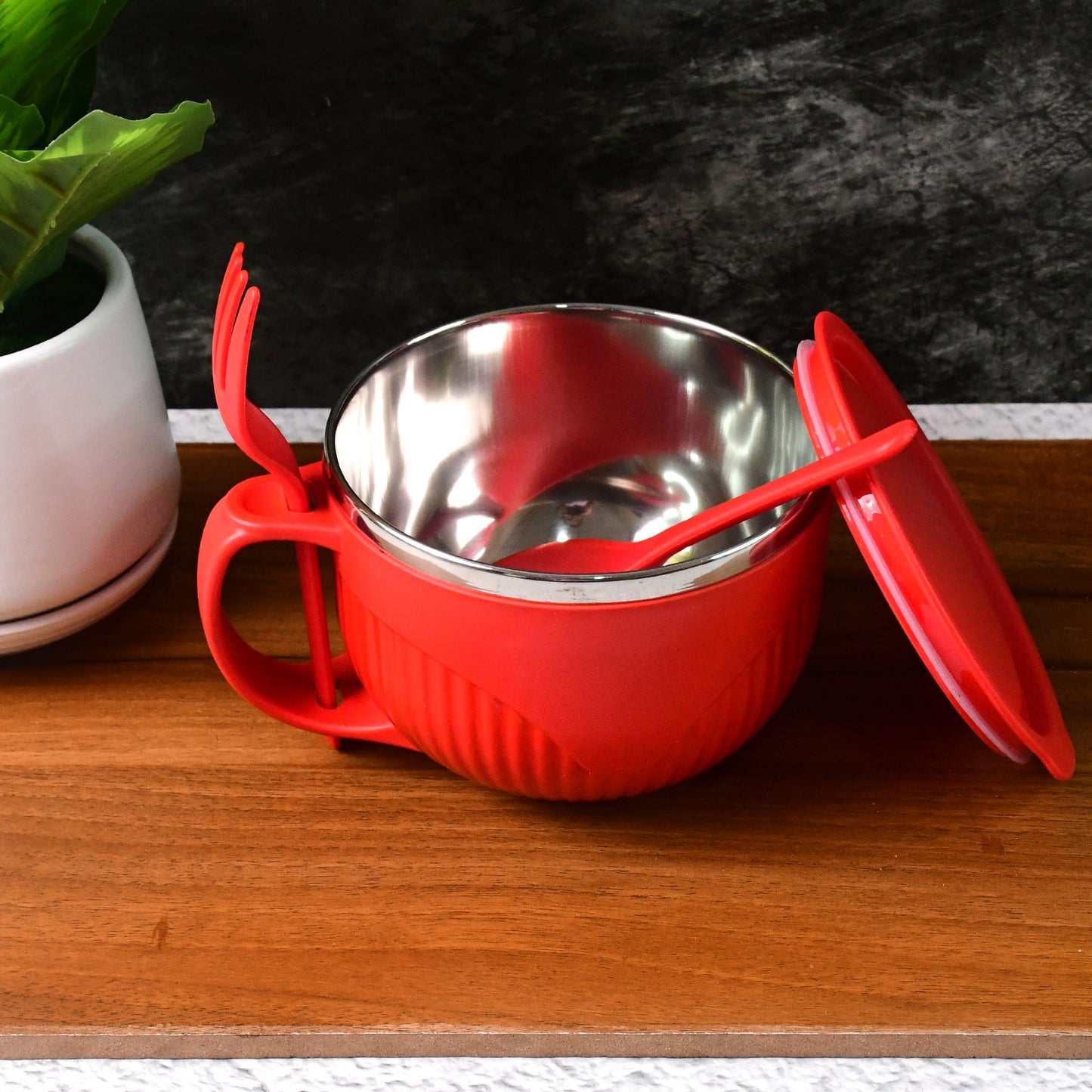 Supermom Refresh Insulated Soup Bowl with Lid, Spoon & Fork - 650ml - Happy Price - Image 7