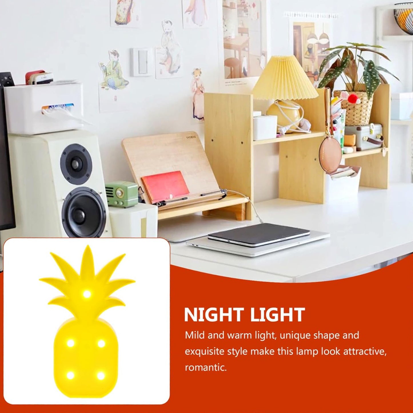 Pineapple Shaped LED Decorative Night Light - Battery Operated Lamp (1 Pc) - Happy Price - Image 4