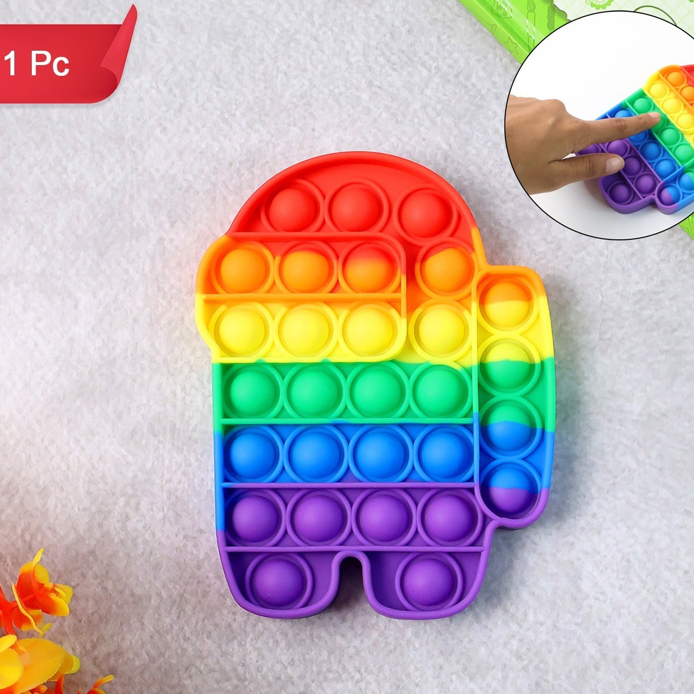 Astronaut Silicone Pop It Fidget Toy for Stress Relief (1 Pc) - Happy Price - Image 1