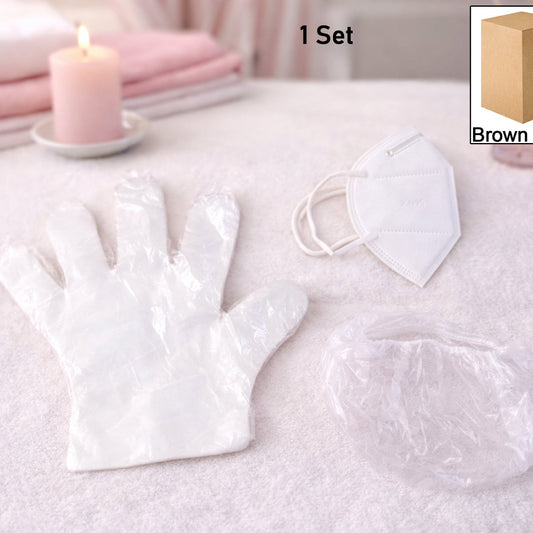 Disposable Personal Hygiene Kit Set - Gloves, Mask, Shower Cap - Happy Price - Image 1