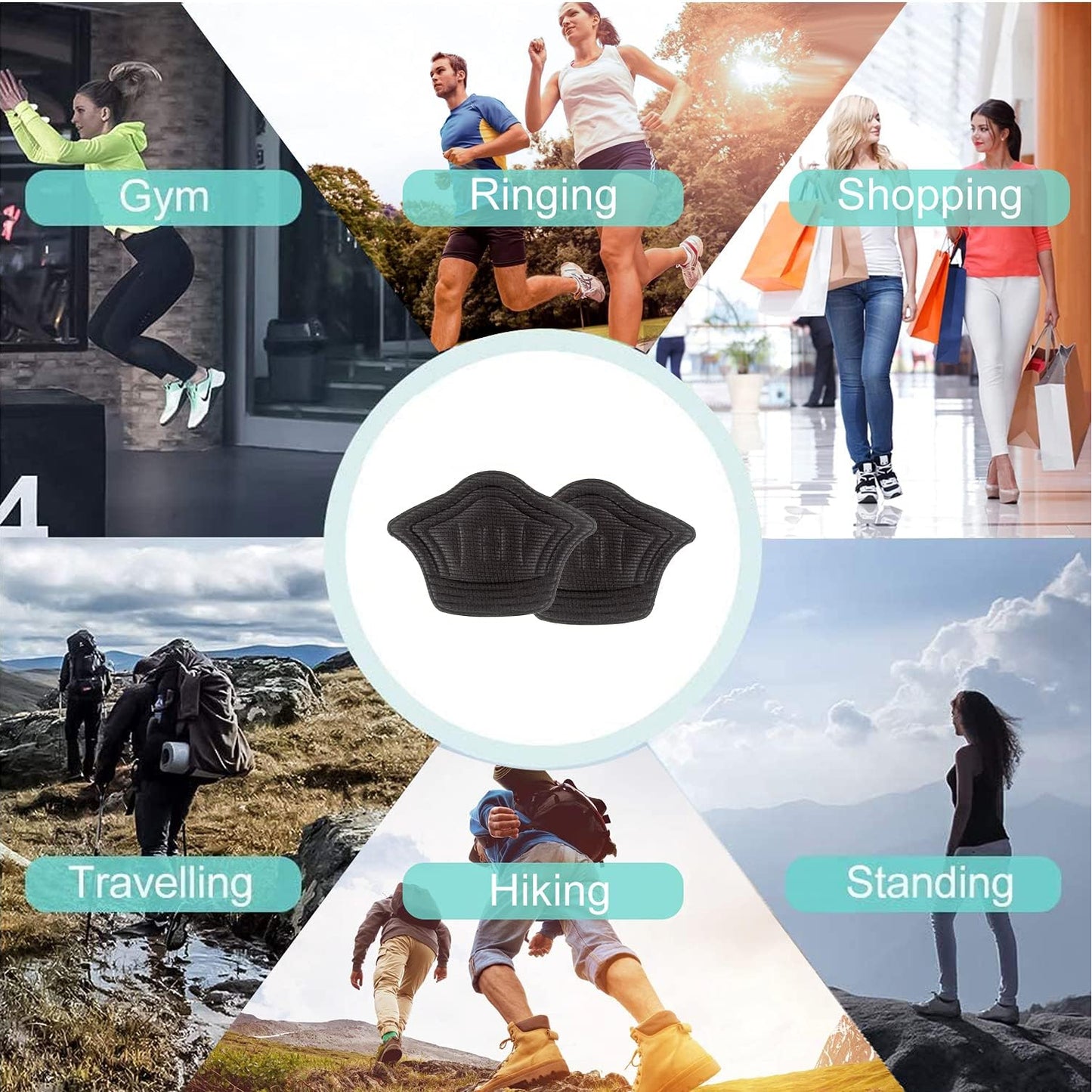 Heel Cushion Pads Widely Applicable Protective Shoe Insoles (1 Pair) - Happy Price - Image 2