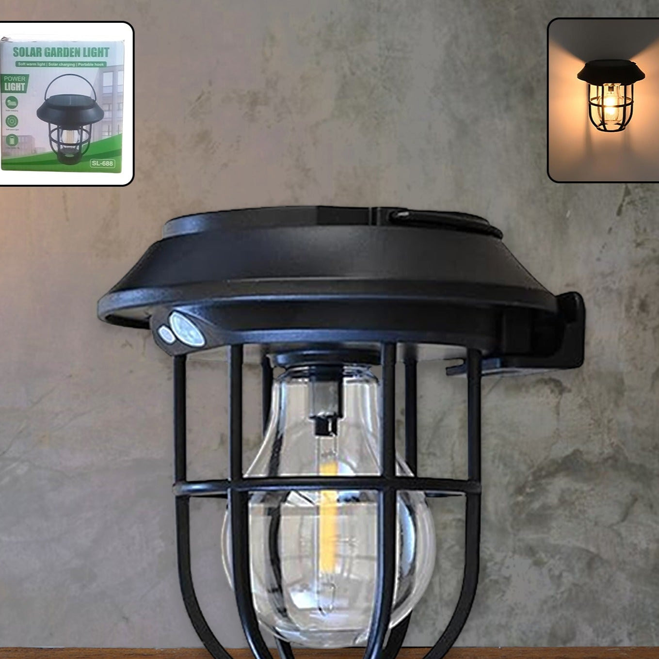 Solar Lantern Wall Lights Fixtures With Motion Sensor (1 Pc) - Happy Price - Image 1