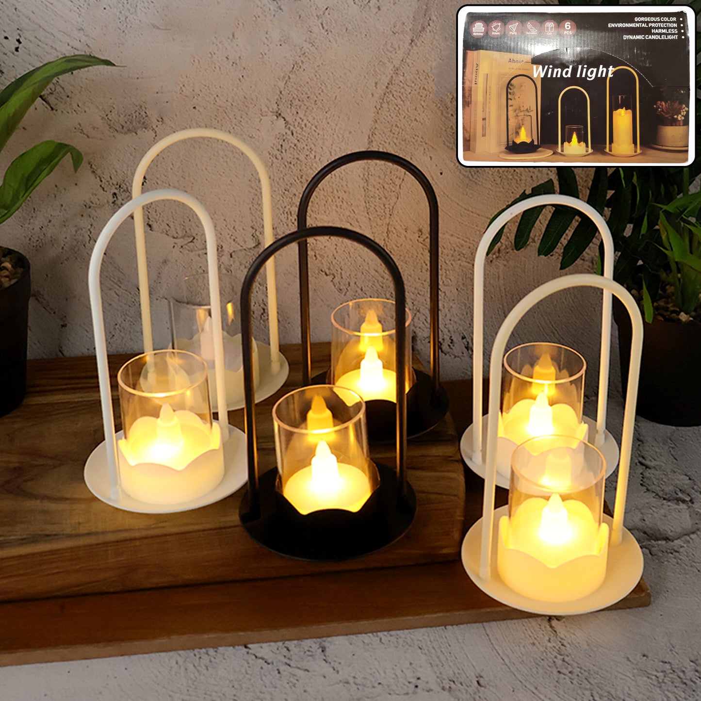 Set of 6 Plastic Flameless LED Candles - Wind Light Style for Home Decor - Happy Price - Image 3