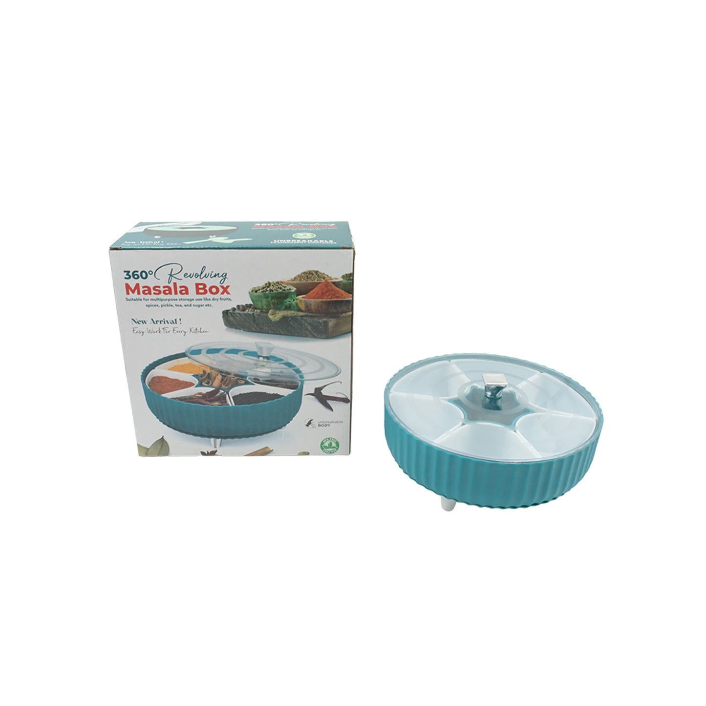 360 Revolving Spice Box  Dry Fruit Box Plastic 7 Compartment Box Suitable For Multipurpose Storage Use Like Dry Fruit  Spices  Pickle  Tea   Sugar Etc Kitchen Use - Happy Price - Image 5