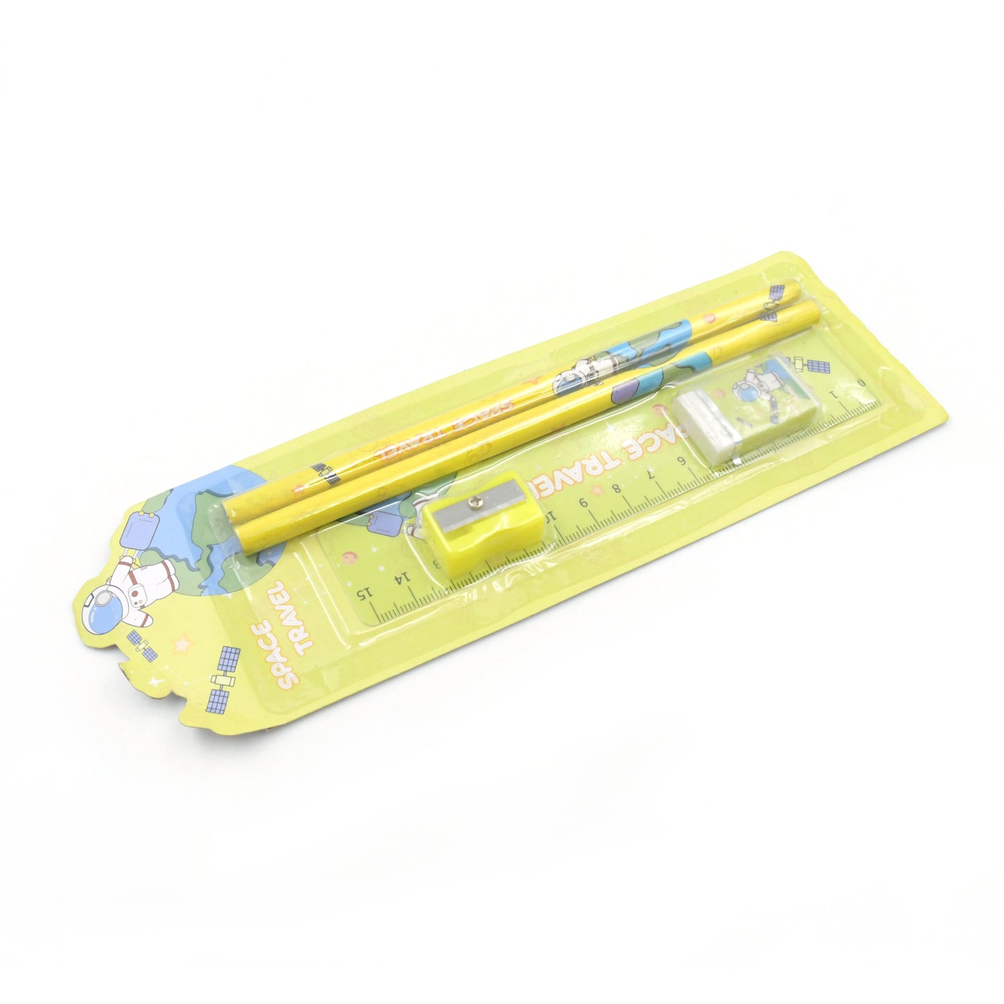 Wooden Pencil Set Stationary Set 5 In 1 Items Educational Item For School Going Kids Stationary Set For Girls Boysstationary For Schoolgift Pack For Girls Kidsbirthday Gift Kids (5 Pc Set - Happy Price - Image 4