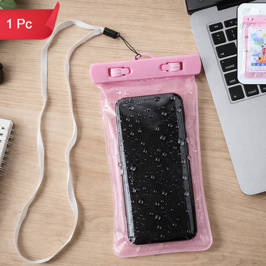 Pink Waterproof Phone Pouch Bag for All Mobile Phones (1 Pc) - Happy Price - Image 1