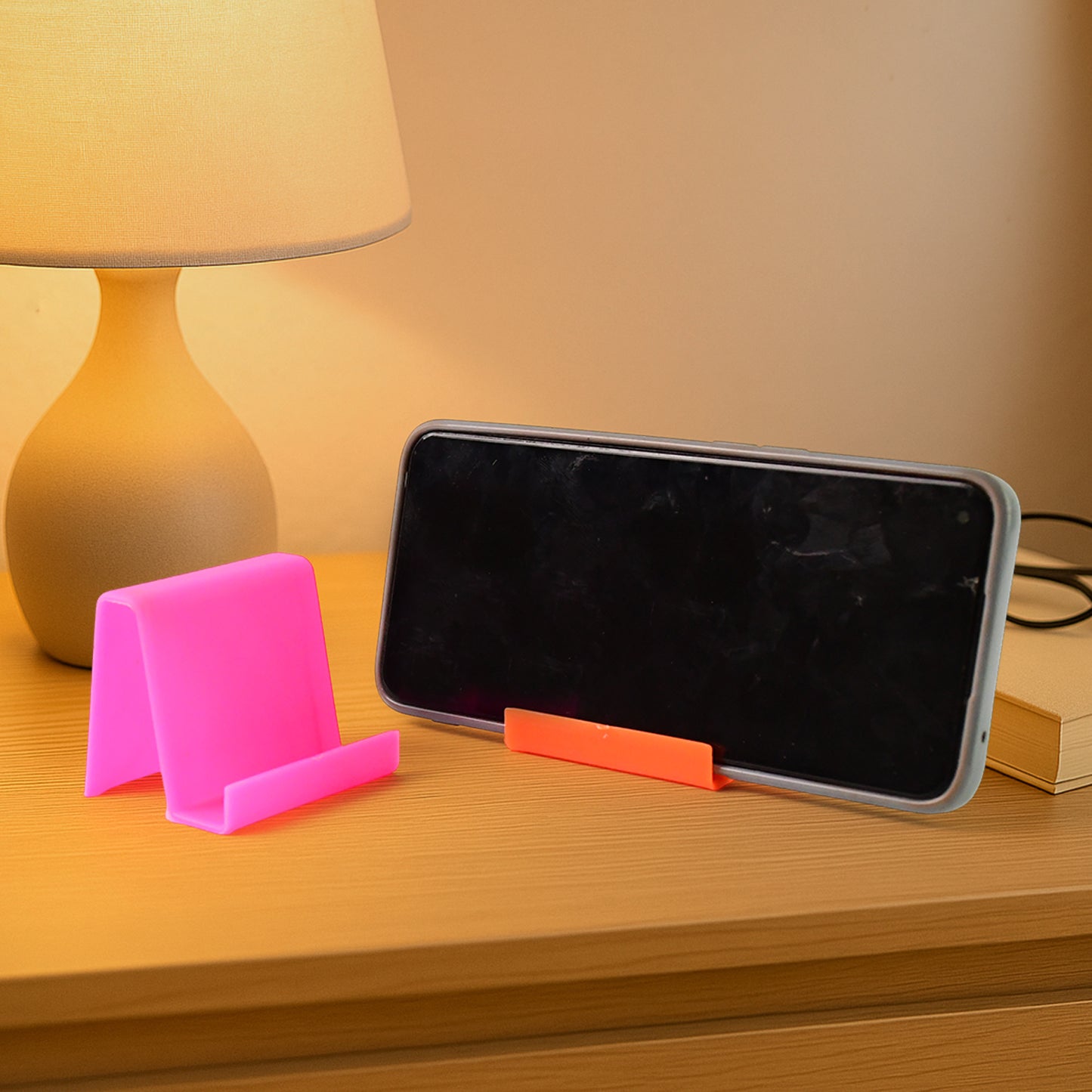 Durable Plastic Mobile Phone Stand With Angled Support (2 Pc  Mix Color) - Happy Price - Image 3