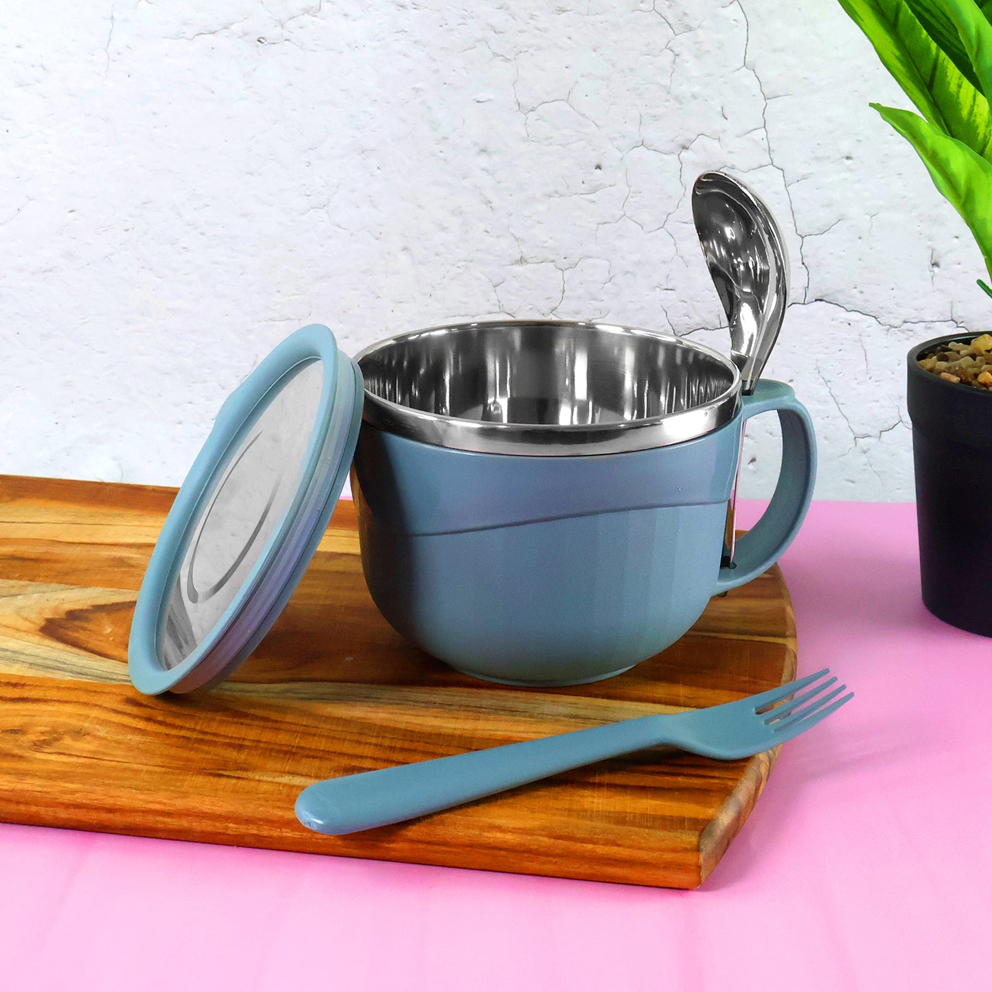 Apex Hot-X Insulated Soup Bowl (700 ML) with Lid & Utensils - Stainless Steel - Happy Price - Image 3