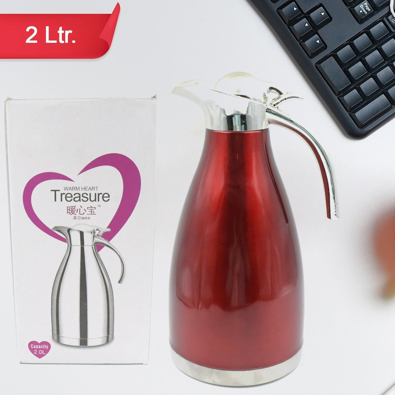 Vacuum Insulated Kettle Jug Vacuum Insulated Thermo Kettle Jug Insulated Vacuum Flask Vacuum Kettle Jug Stainless Steel For Milk Tea Beverage Home Office Travel Coffee (2.5 Ltr  1.5 Ltr  2 Ltr) (1pc) - Happy Price - Image 1