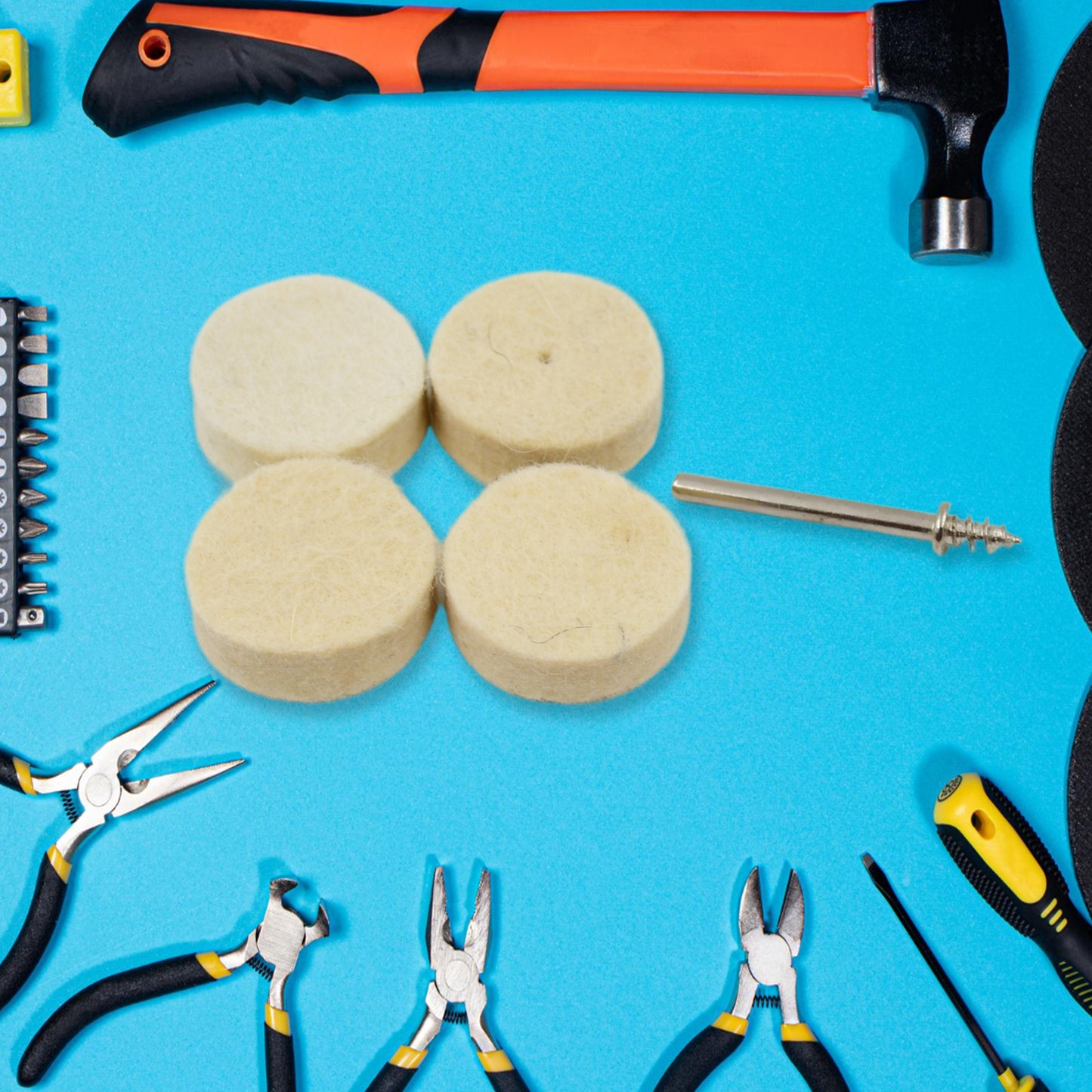 Rotary Tool Accessory Wool Felt Polishing Pad Felt (5 Pcs Set) - Happy Price - Image 3