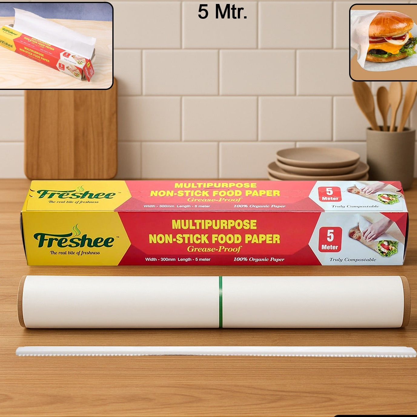 Grease-Proof Food Wrapping Paper Roll - 300mm x 5 Meter - Happy Price - Image 1