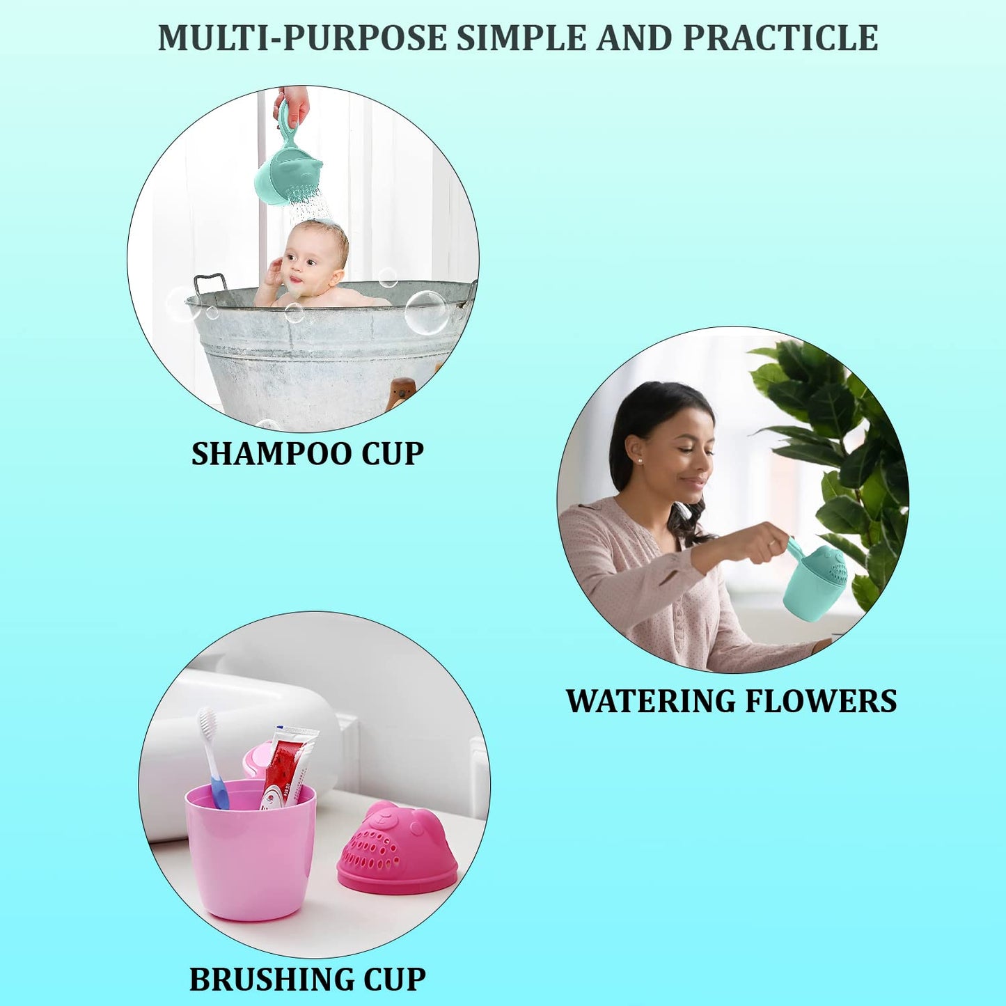 Baby Shampoo Shower Cup Safe Soft Bathing Water Scorpion Baby Bath Tumbler Hair Washing Mug Rainer - Happy Price - Image 3