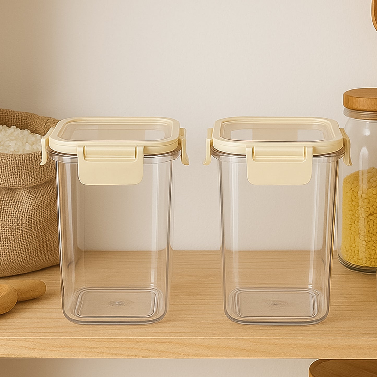 Apex Press N Lock Airtight Kitchen Storage Container Set (2pc1400ml) Approx - Happy Price - Image 5