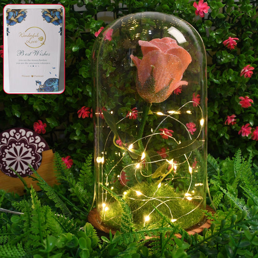 Glass Flower With Led Light Great Gift (1 Set) - Happy Price - Image 1