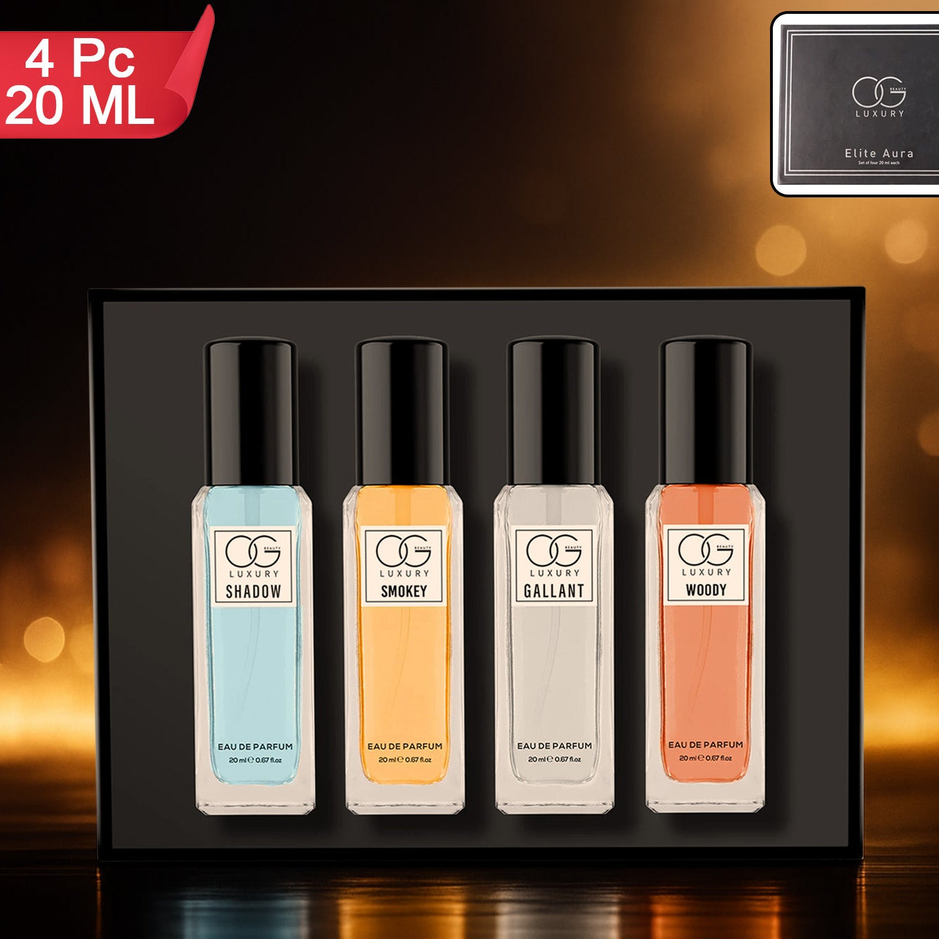 Luxury Perfume Gift Set - 4 Pc Collection (20 ML Each) - Unisex Fragrances - Happy Price - Image 1