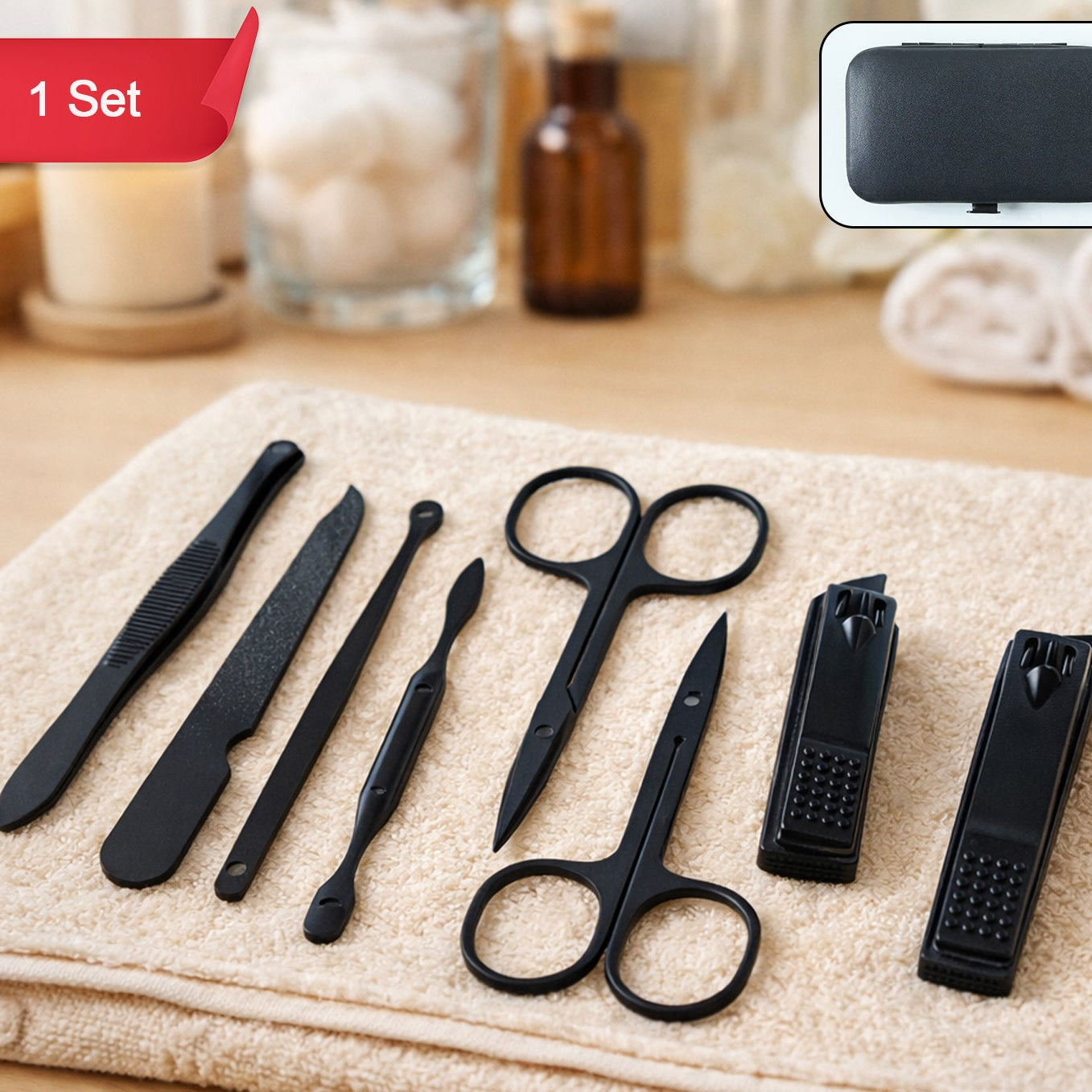 7-Piece Personal Grooming & Nail Care Kit with Travel Case - Happy Price - Image 1