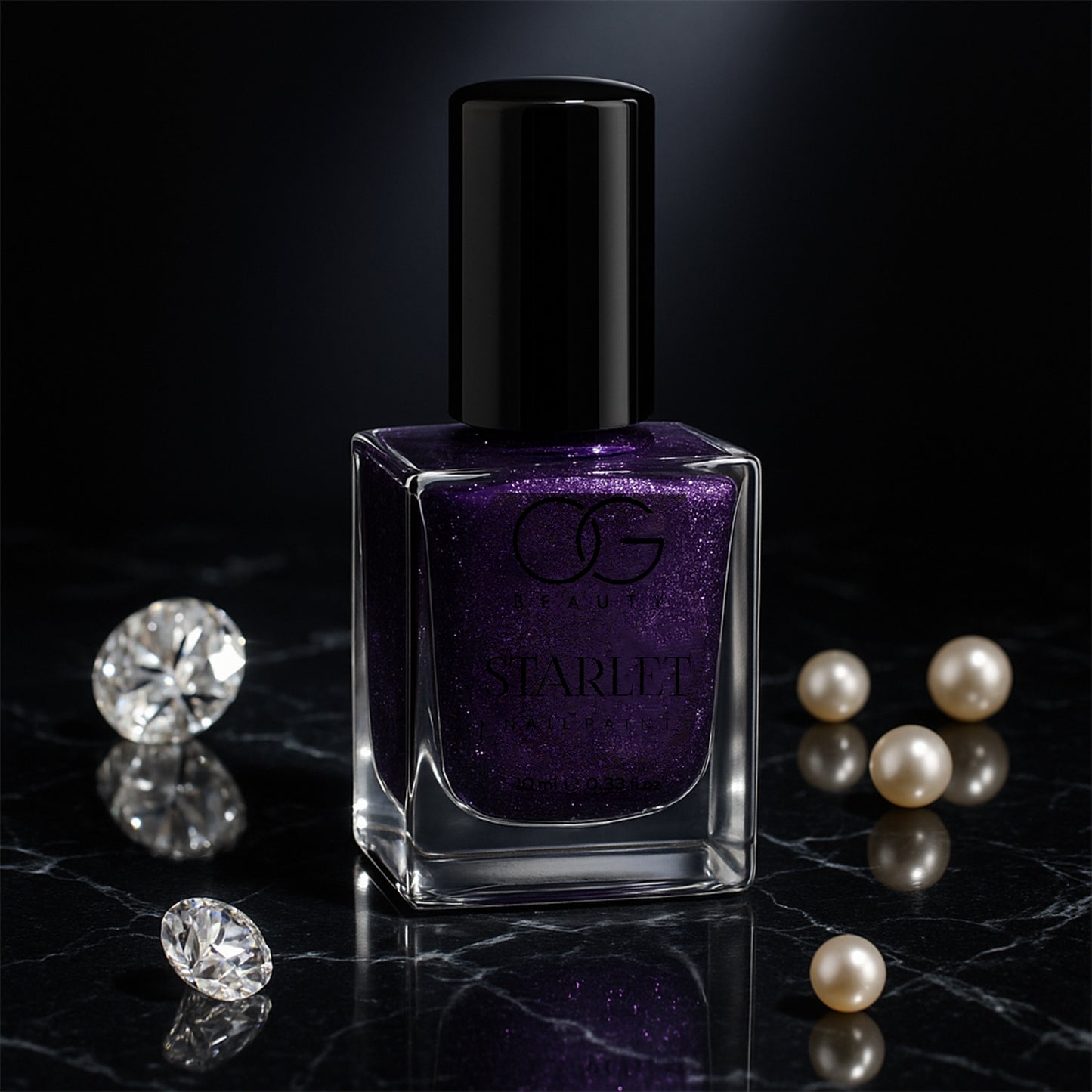 OG Beauty Starlet Glitter Nail Paint - 10 ML, Purple Dazzle, Quick Dry Sparkle - Happy Price - Image 2