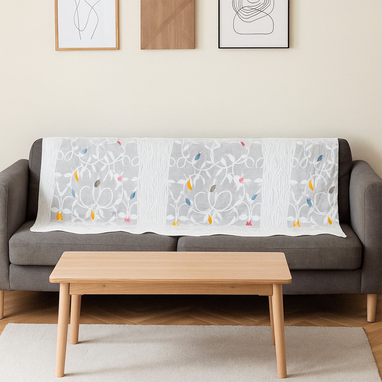 Sofa Back & Seat Protector Runner - 142x30 Inch, Washable Fabric - Happy Price - Image 5