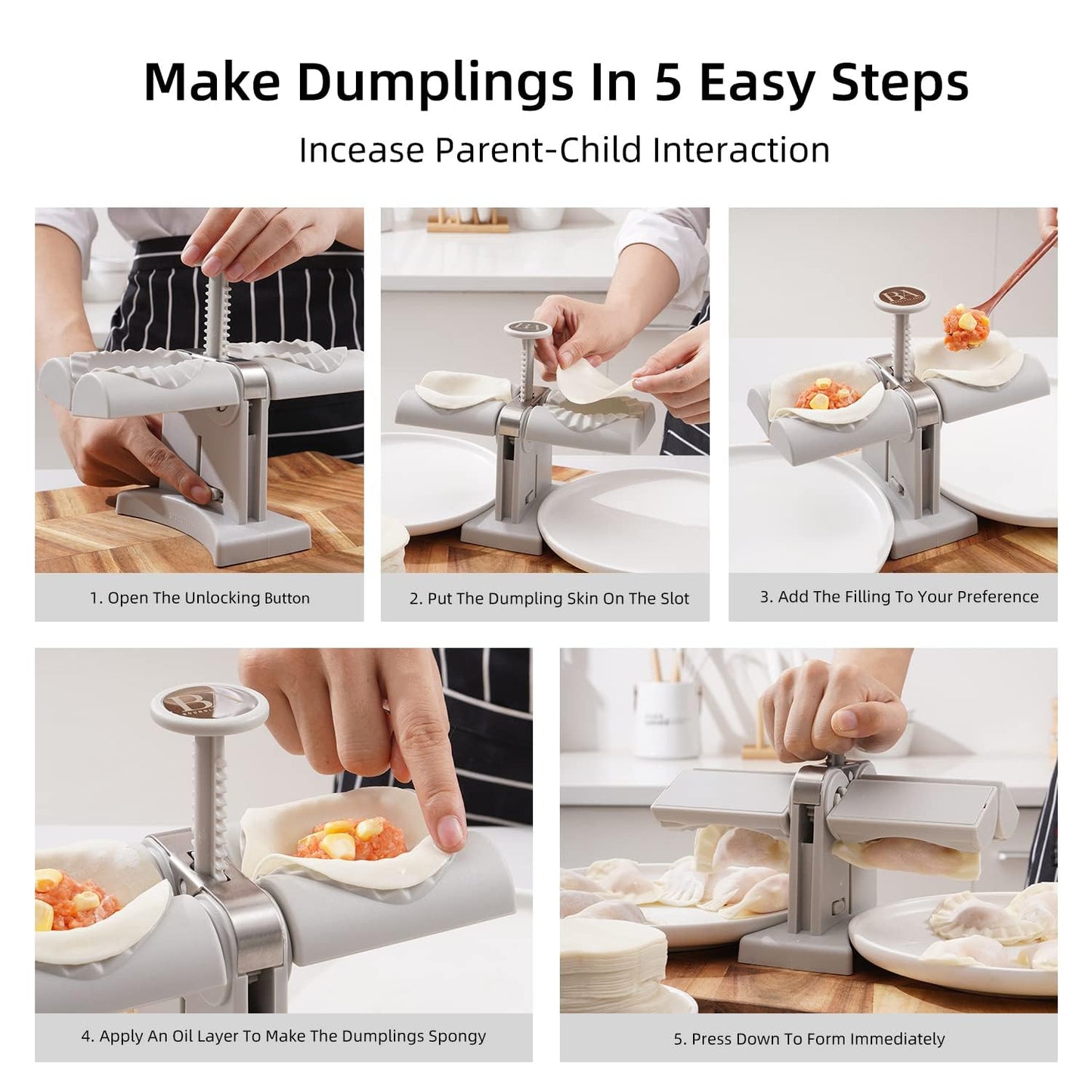 Dumpling Maker Molddouble Head Dumpling Mold Wrap Two At A One Timehousehold Dumpling Maker Mouldeasy-tool For Making Dumplingsdumpling Press Mold Kitchen Accessories - Happy Price - Image 3
