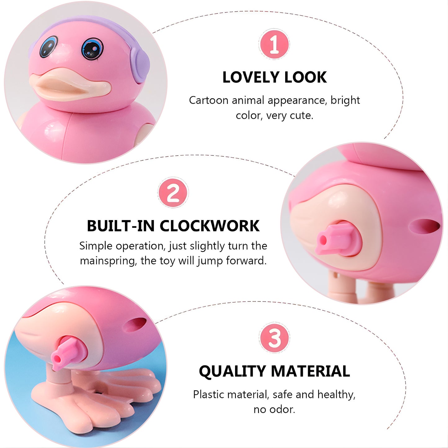 Wind-Up Walking Duck Toy for Kids - Battery-Free Mechanical Waddle Fun (1 Pc) - Happy Price - Image 7