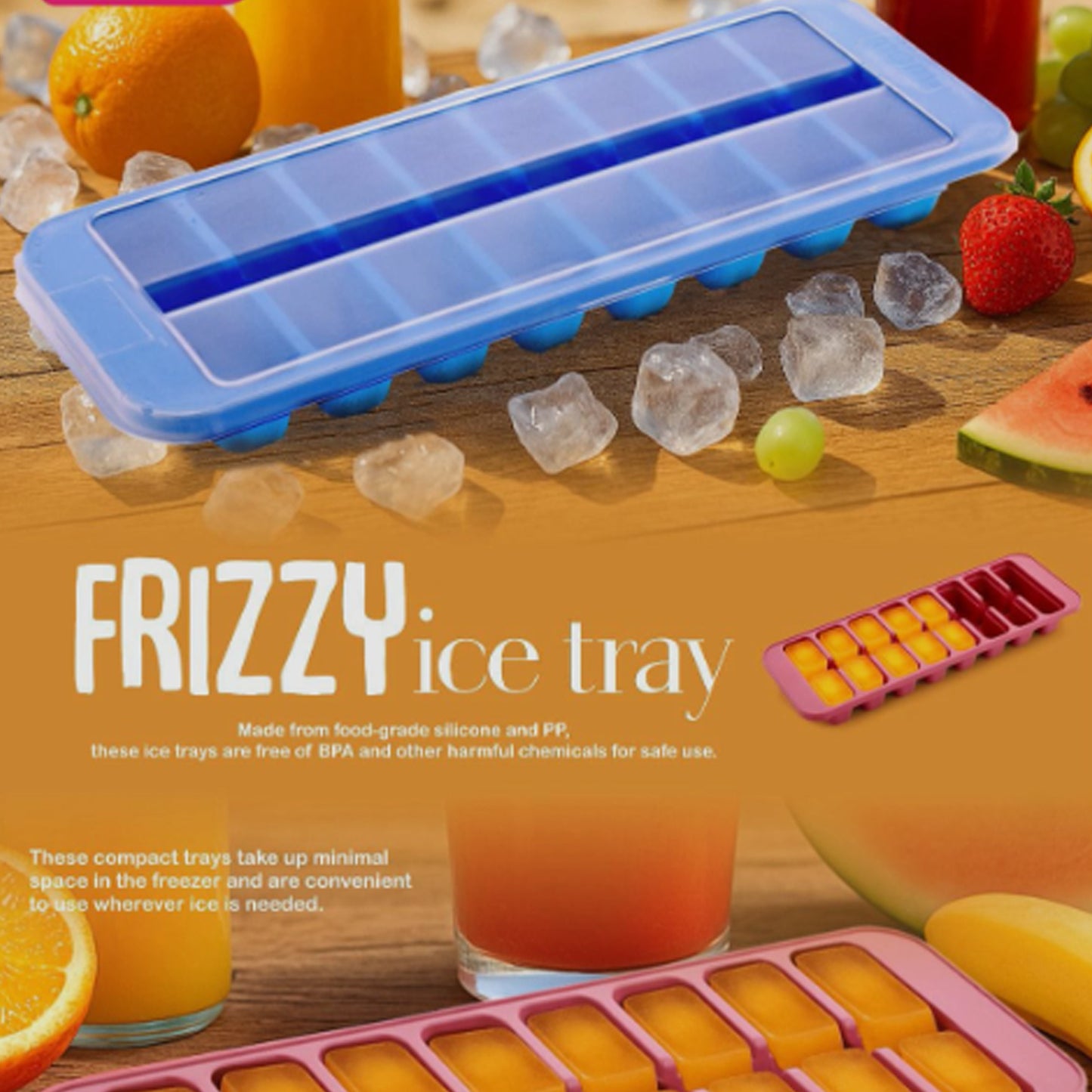 Supermom Frizzy Ice Tray With 2-in-1 Compartment For Ice Cubes And Storage Box (1 Pc) - Happy Price - Image 3