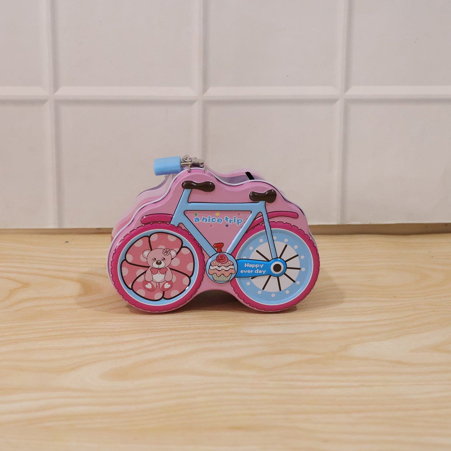 Bicycle Shape Piggy Bank With Lock  Key 1 Pc