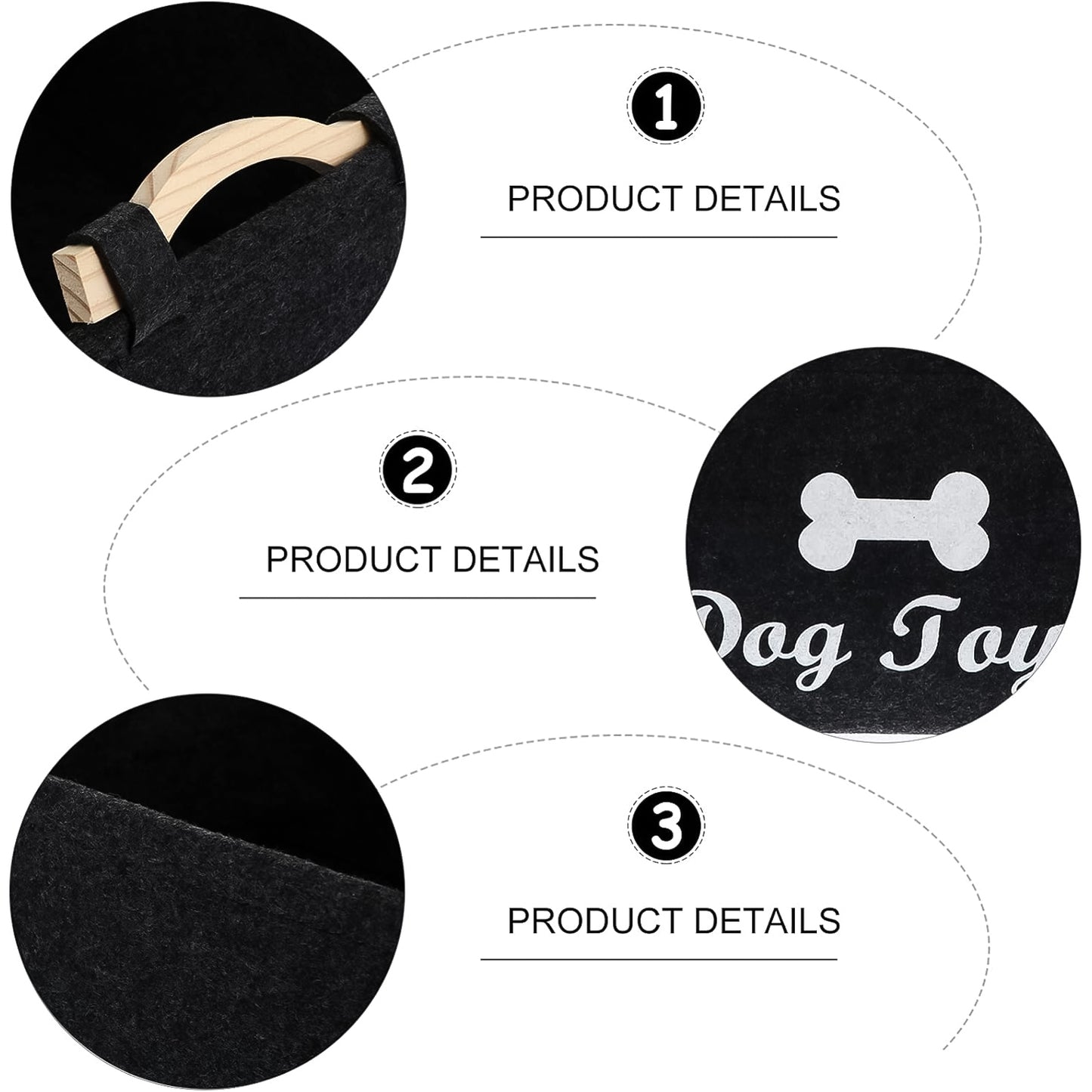 Felt Pet Toy Storage Basket Organizer - 39x29x17 cm, 1 Pc - Happy Price - Image 6