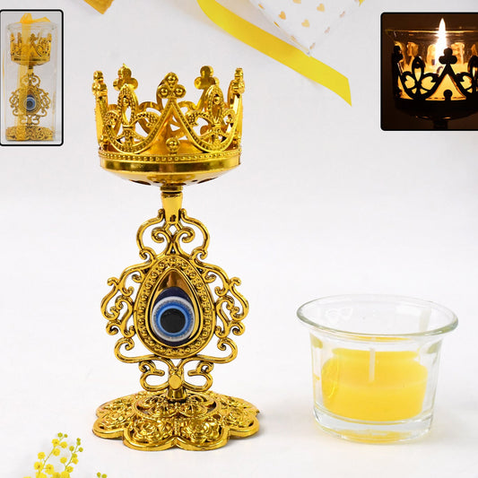 Flower Diwali Candle Holder With Plastic Stand (1 Set) - Happy Price - Image 1
