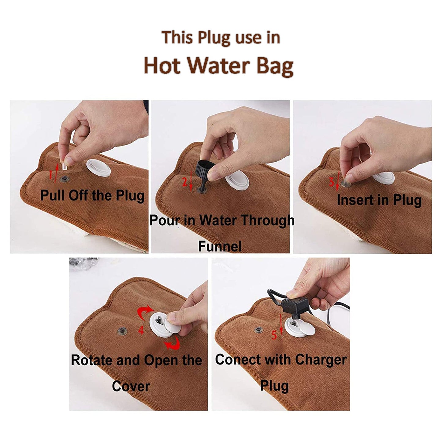 5 Pc Hot Water Bag In Water Stopper Used As A Stopper While Injecting Nails On Walls Etc. - Happy Price - Image 2