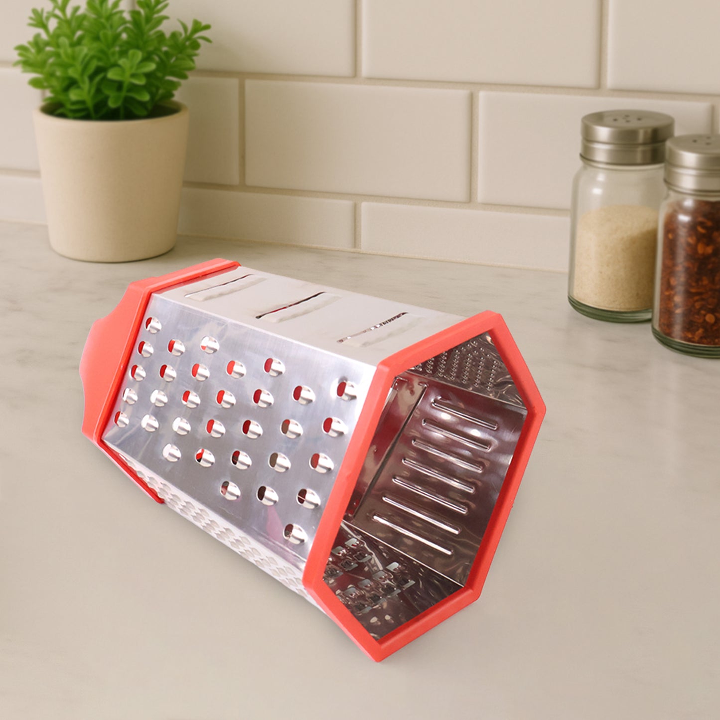 7-in-1 Stainless Steel Box Grater with Handle - Multi-Purpose Kitchen Tool (1 Pc) - Happy Price - Image 6