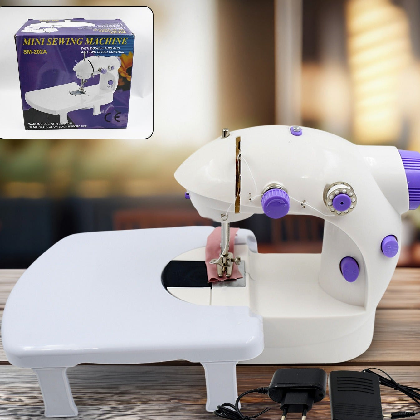 Portable Electric Sewing Machine with Extension Table & Foot Pedal for Home Tailoring - Happy Price - Image 2