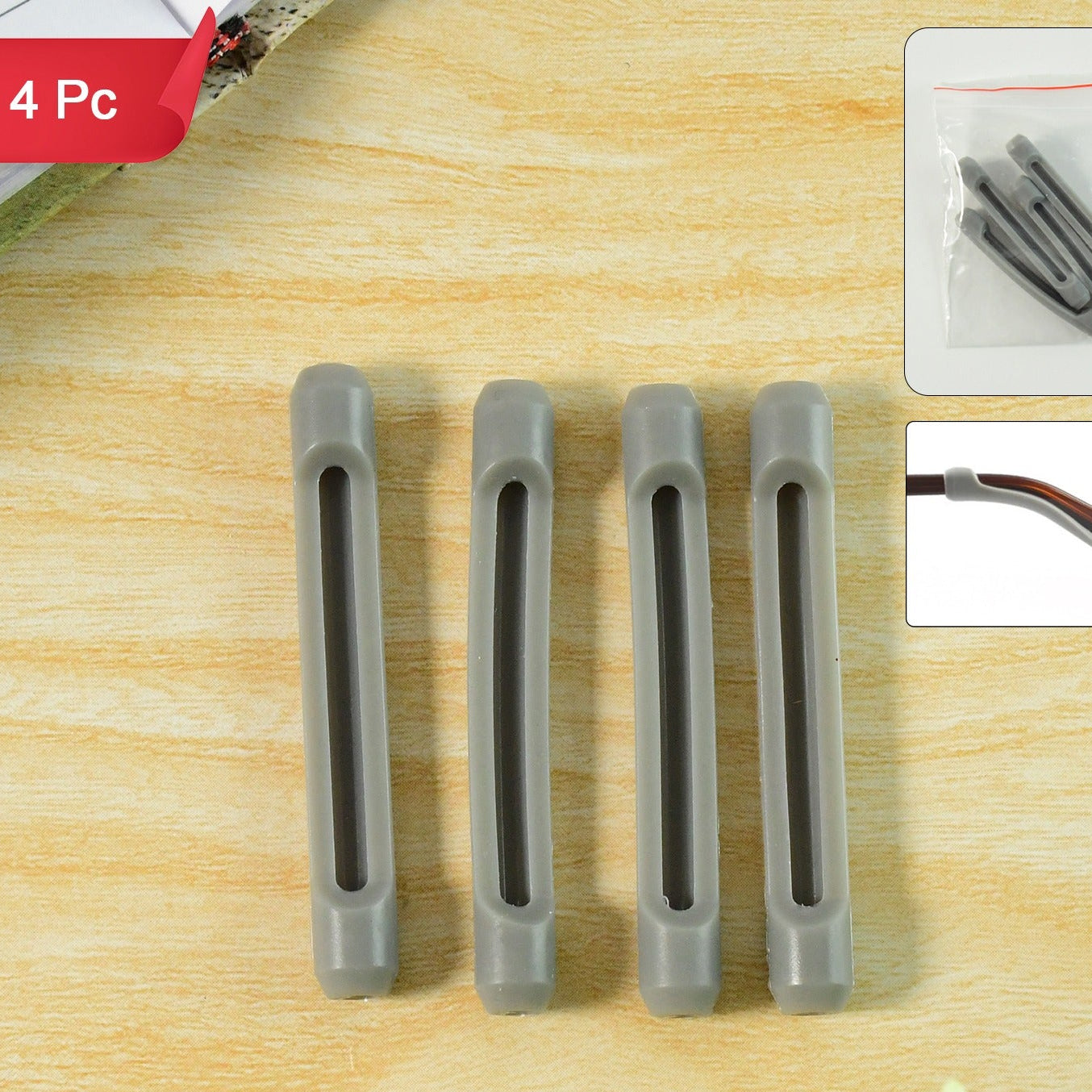 Anti-Slip Eyeglass Temple Tip Sleeves - 4 Pc Set for Secure Fit - Happy Price - Image 1